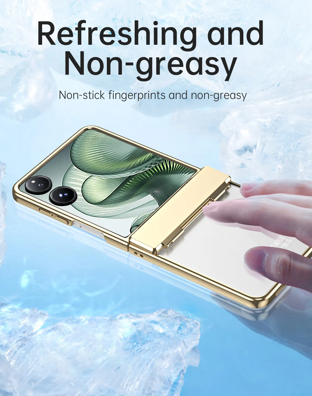 Compatible with Xiaomi MIX Flip2 phone case, electroplated transparent hinge, drop-proof protective case for foldable screen.