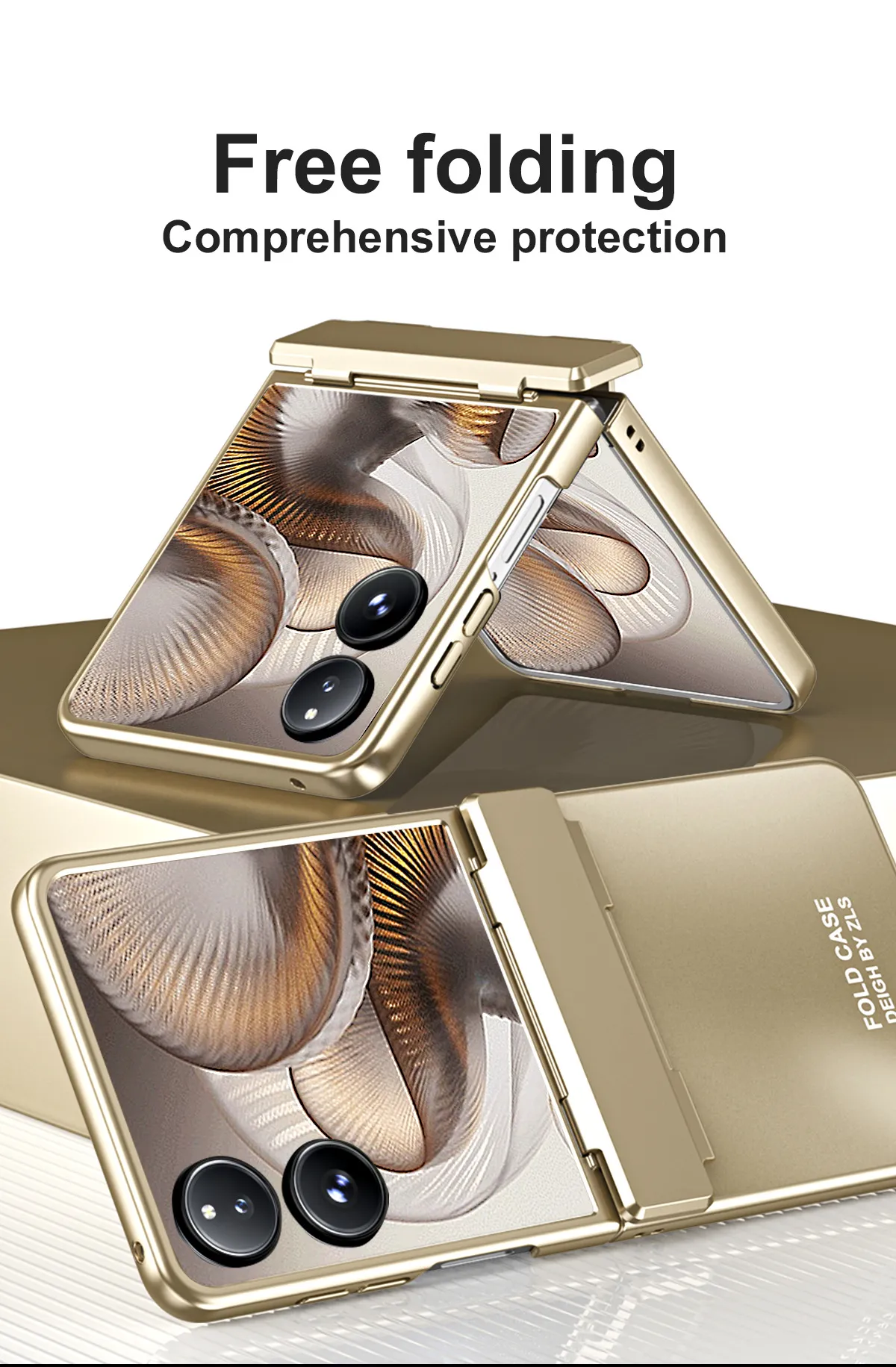 Compatible with Xiaomi MIX Flip2 phone case, foldable screen, light luxury electroplated hinge, drop-proof protective case