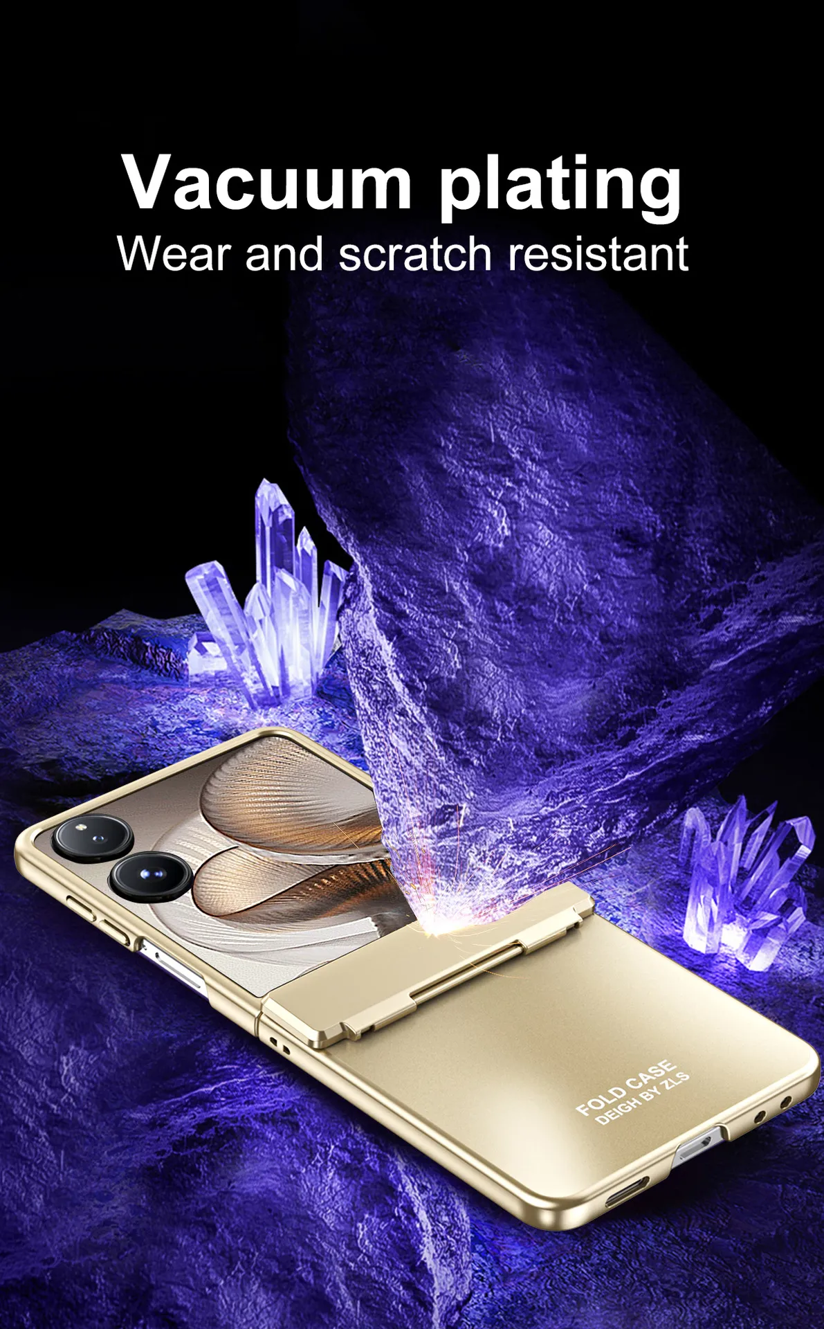 Compatible with Xiaomi MIX Flip2 phone case, foldable screen, light luxury electroplated hinge, drop-proof protective case