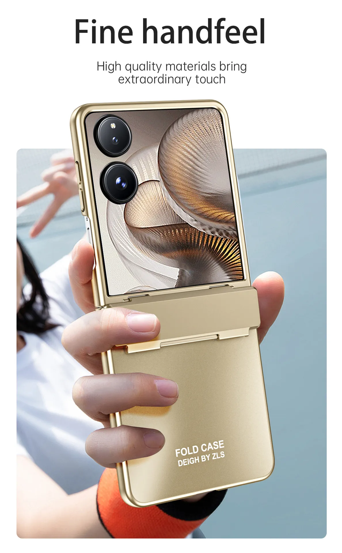Compatible with Xiaomi MIX Flip2 phone case, foldable screen, light luxury electroplated hinge, drop-proof protective case
