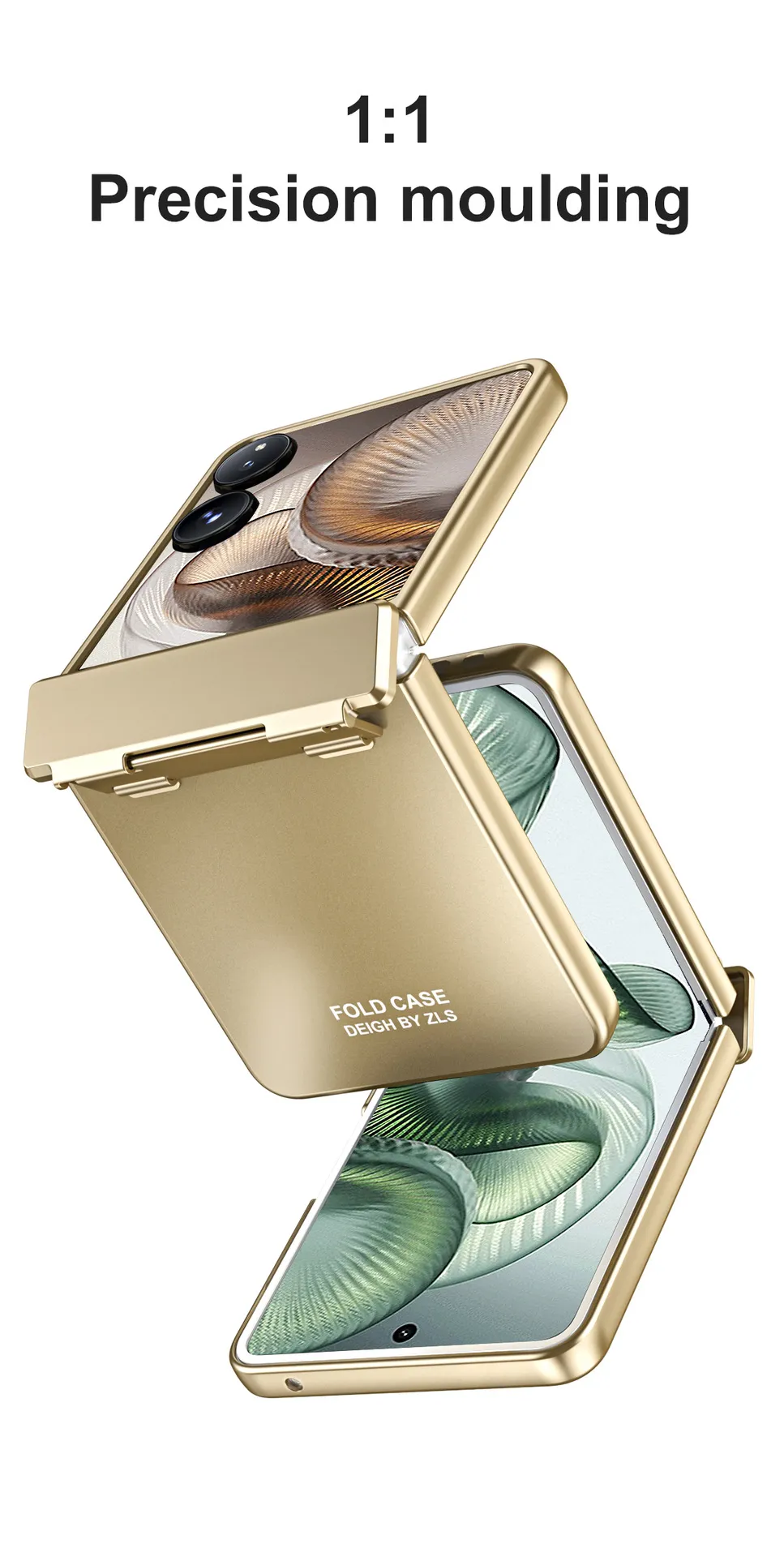 Compatible with Xiaomi MIX Flip2 phone case, foldable screen, light luxury electroplated hinge, drop-proof protective case