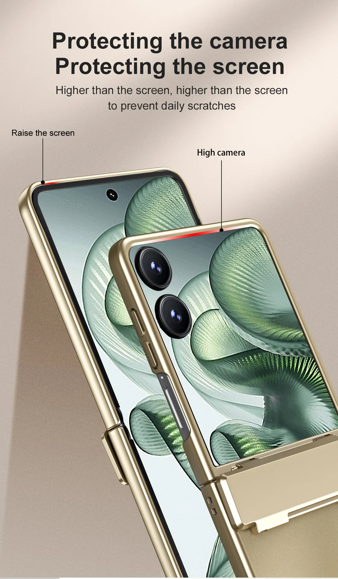 Compatible with Xiaomi MIX Flip2 phone case, foldable screen, light luxury electroplated hinge, drop-proof protective case