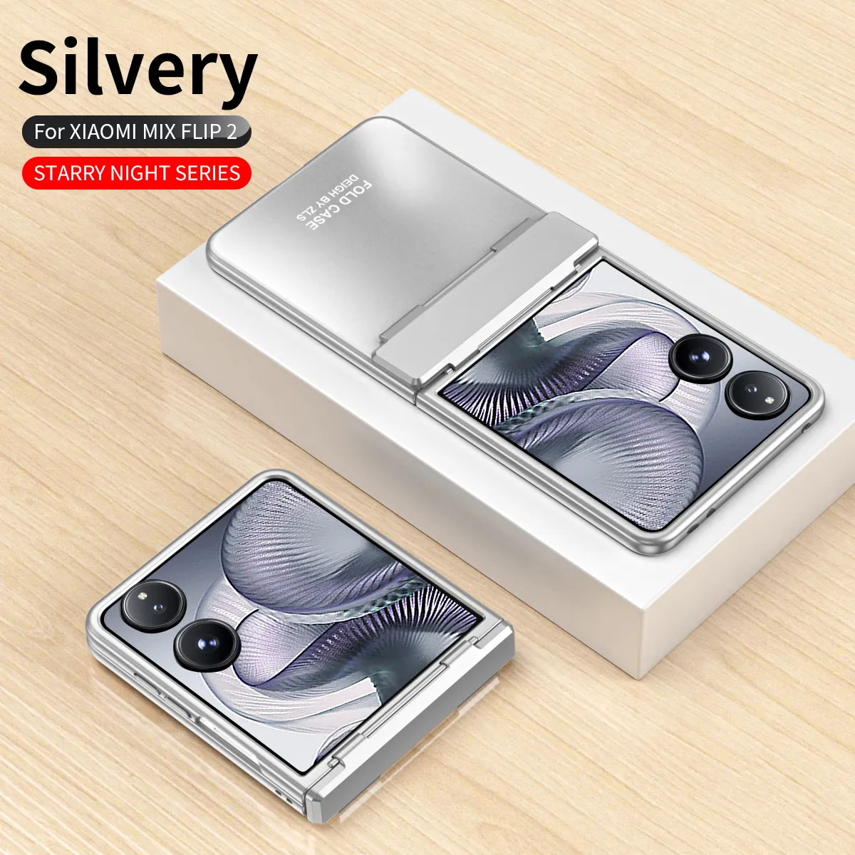 Compatible with Xiaomi MIX Flip2 phone case, foldable screen, light luxury electroplated hinge, drop-proof protective case