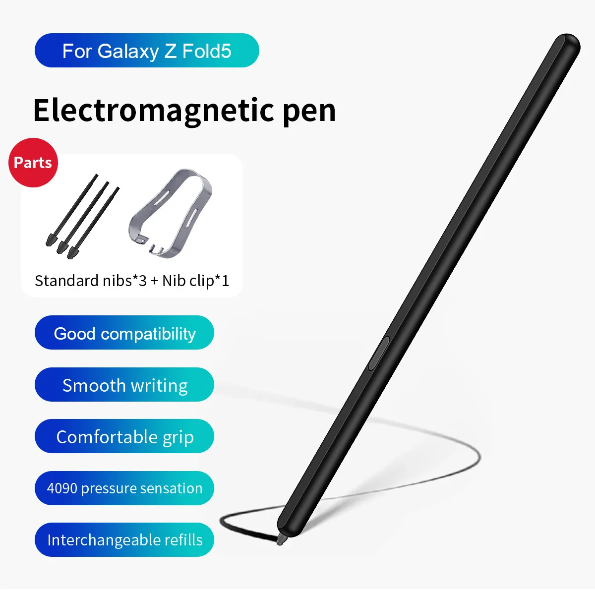Compatible with Samsung Z Fold 5 capacitive stylus S Pen FOLD4, thin and light, smooth writing in solid colors.