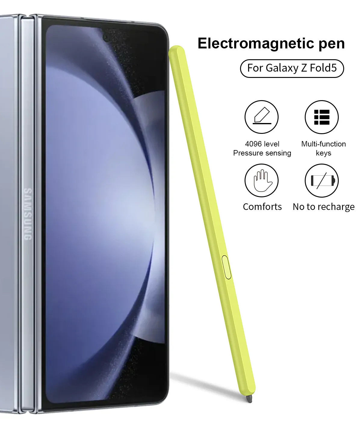 Compatible with Samsung Z Fold 5 capacitive stylus S Pen FOLD4, thin and light, smooth writing in solid colors.