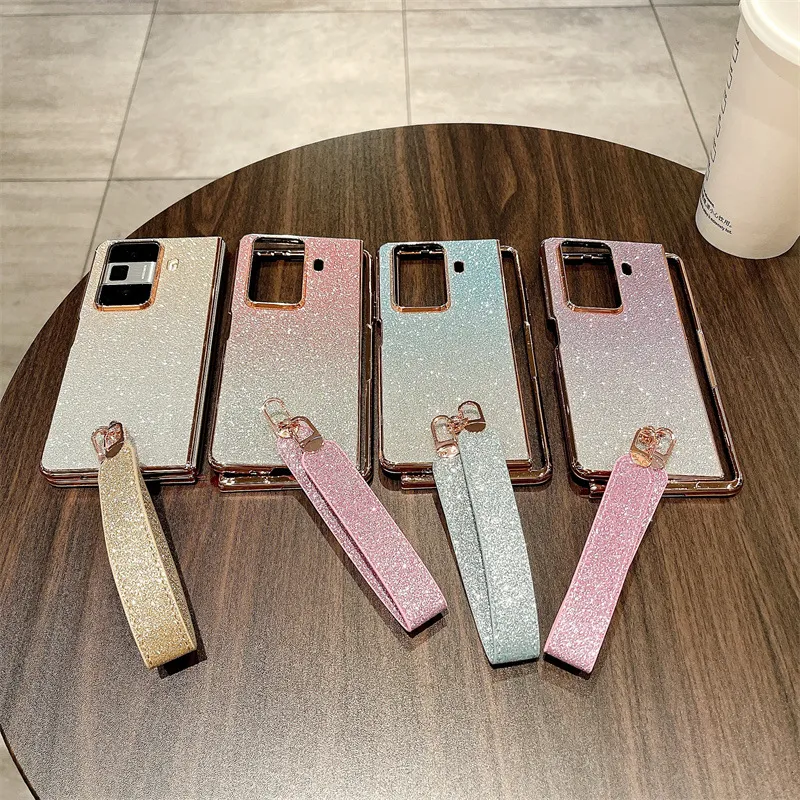 Honor MagicVS3 phone case, MagicVS3 folding glitter wrist strap, vegan leather, drop-proof protective case.
