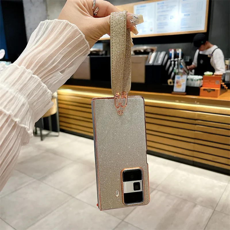 Honor MagicVS3 phone case, MagicVS3 folding glitter wrist strap, vegan leather, drop-proof protective case.