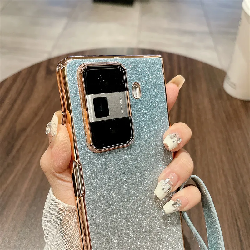 Honor MagicVS3 phone case, MagicVS3 folding glitter wrist strap, vegan leather, drop-proof protective case.