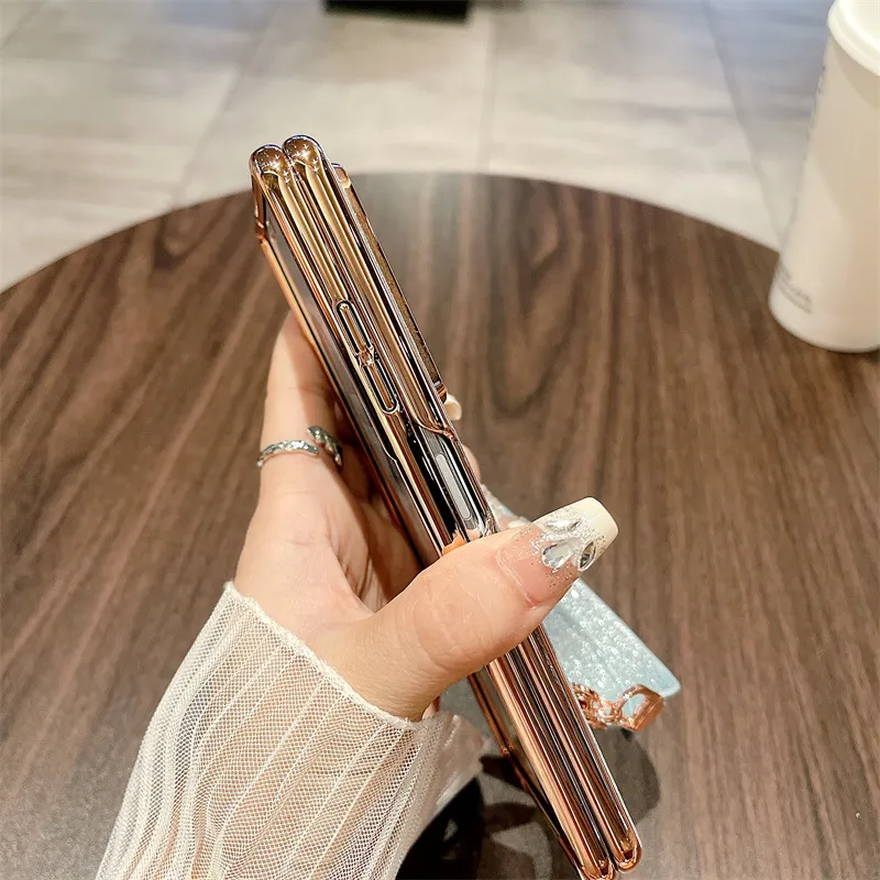 Honor MagicVS3 phone case, MagicVS3 folding glitter wrist strap, vegan leather, drop-proof protective case.
