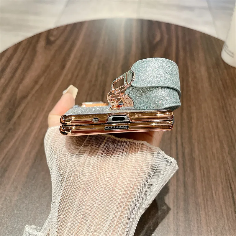 Honor MagicVS3 phone case, MagicVS3 folding glitter wrist strap, vegan leather, drop-proof protective case.