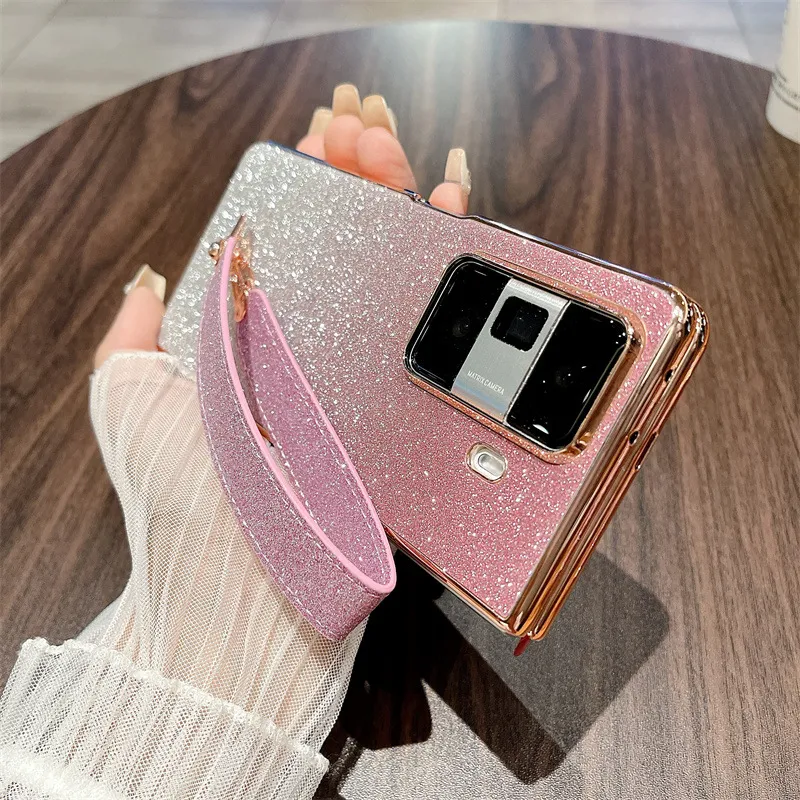 Honor MagicVS3 phone case, MagicVS3 folding glitter wrist strap, vegan leather, drop-proof protective case.