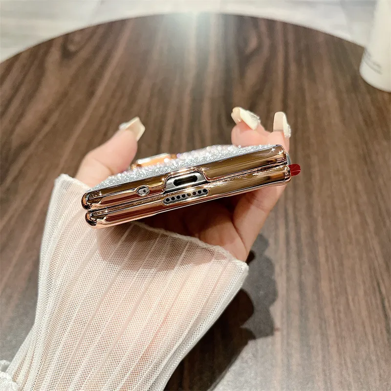 Honor MagicVS3 phone case, MagicVS3 folding glitter wrist strap, vegan leather, drop-proof protective case.