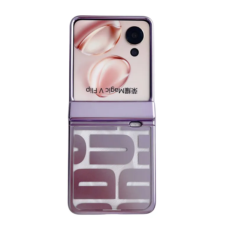Honor Magic VFlip phone case, foldable screen, electroplated, trendy hinge, drop-proof protective case.