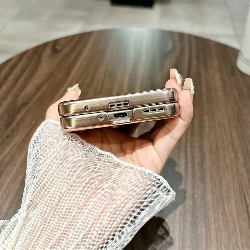 Honor Magic VFlip phone case, foldable screen, electroplated, trendy hinge, drop-proof protective case.