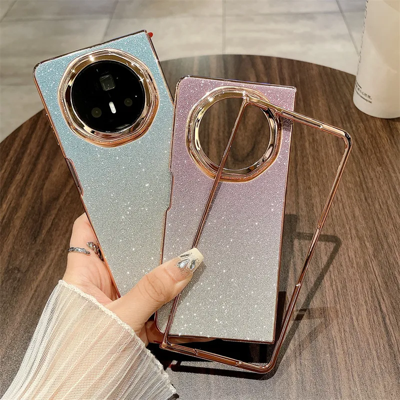 Honor MagicV3 Phone Case, MagicV3 Foldable Glitter Handheld Wrist Strap, Vegan Leather, Drop-Proof Protective Case