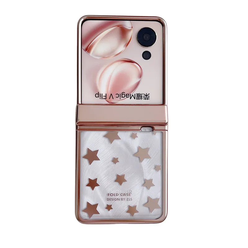 Honor Magic VFlip phone case, foldable screen, electroplated transparent hinge, drop-proof protective case.
