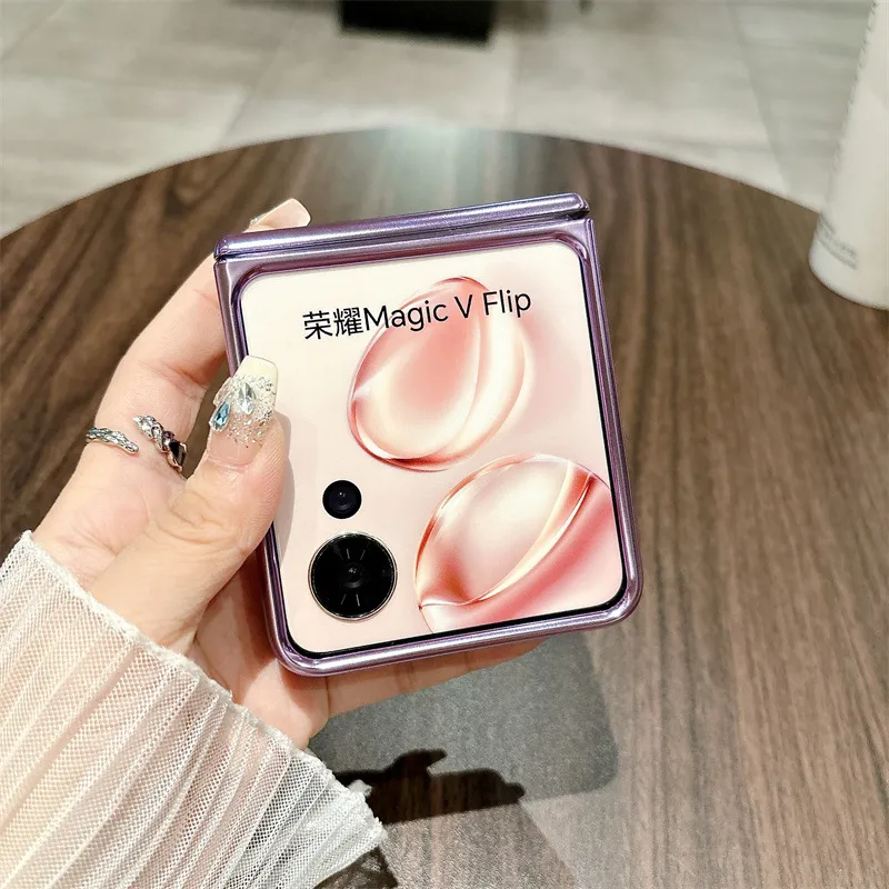 Honor Magic VFlip phone case, foldable screen, electroplated transparent hinge, drop-proof protective case.