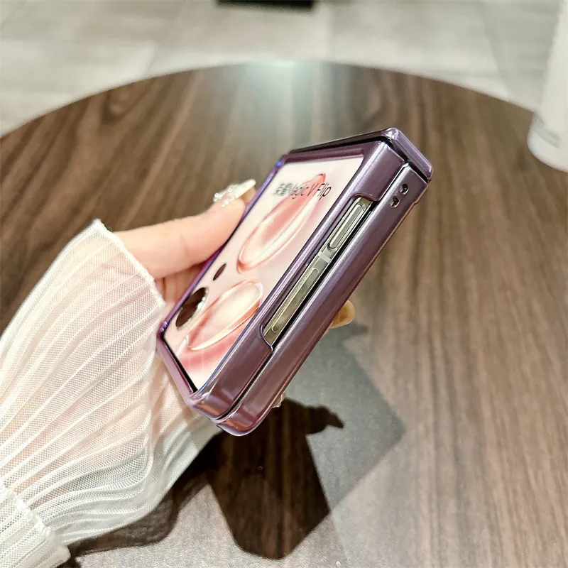 Honor Magic VFlip phone case, foldable screen, electroplated transparent hinge, drop-proof protective case.