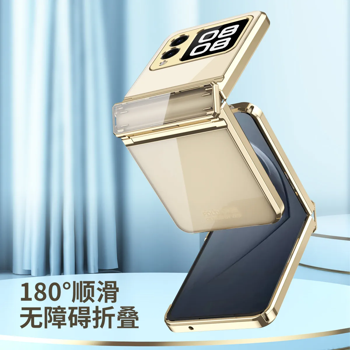 Compatible with Huawei Nova Flip phone case, Nova Flip foldable screen electroplated transparent hinge for drop protection.