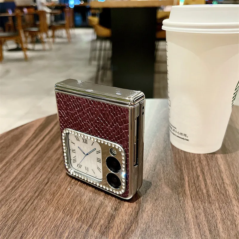 Compatible Huawei Nova Flip phone case, Nova Flip foldable screen, Baimai vegan leather hinge full-coverage shockproof case