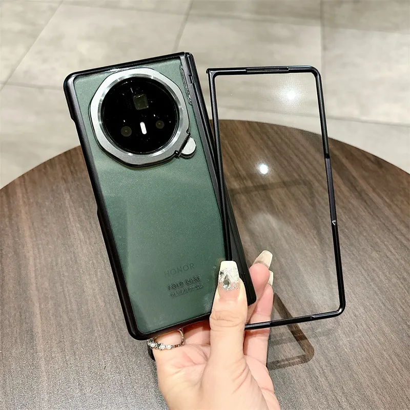 Honor MagicV3 Phone Case Electroplated Transparent MagicV3 Ultra-thin Full Coverage Hinge Drop-proof Protective Leather Case