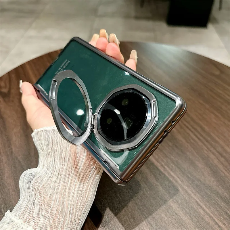 Honor MagicV3 Phone Case Electroplated Transparent MagicV3 Ultra-thin Full Coverage Hinge Drop-proof Protective Leather Case