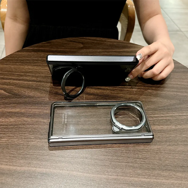 Honor MagicV3 Phone Case Electroplated Transparent MagicV3 Ultra-thin Full Coverage Hinge Drop-proof Protective Leather Case