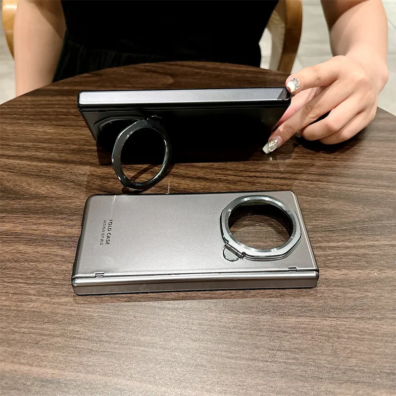 Honor MagicV3 Phone Case, MagicV3 Light Luxury Electroplated Ultra-thin Full Coverage Hinge Drop-Proof Protective Leather Case
