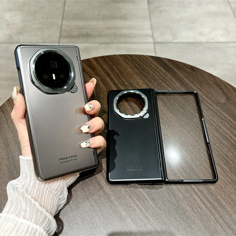 Honor MagicV3 Phone Case, MagicV3 Light Luxury Electroplated Ultra-thin Full Coverage Hinge Drop-Proof Protective Leather Case
