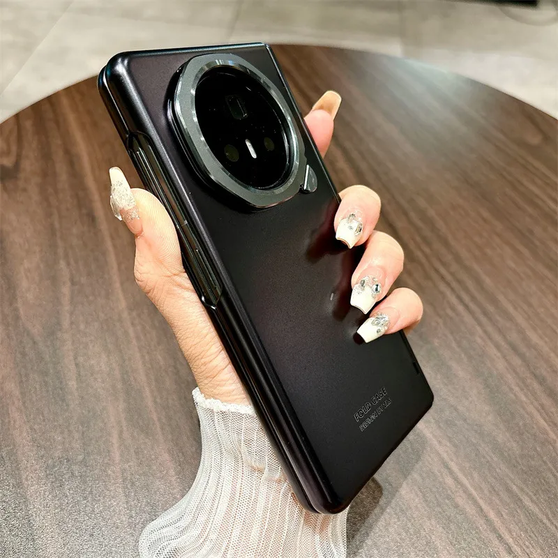 Honor MagicV3 Phone Case, MagicV3 Light Luxury Electroplated Ultra-thin Full Coverage Hinge Drop-Proof Protective Leather Case