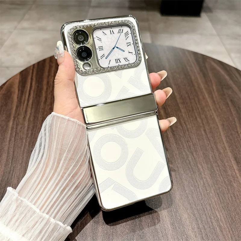 Compatible Huawei Nova Flip phone case, Nova Flip foldable screen, letter print, hinge, full-coverage shockproof case