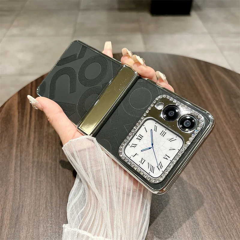 Compatible Huawei Nova Flip phone case, Nova Flip foldable screen, letter print, hinge, full-coverage shockproof case