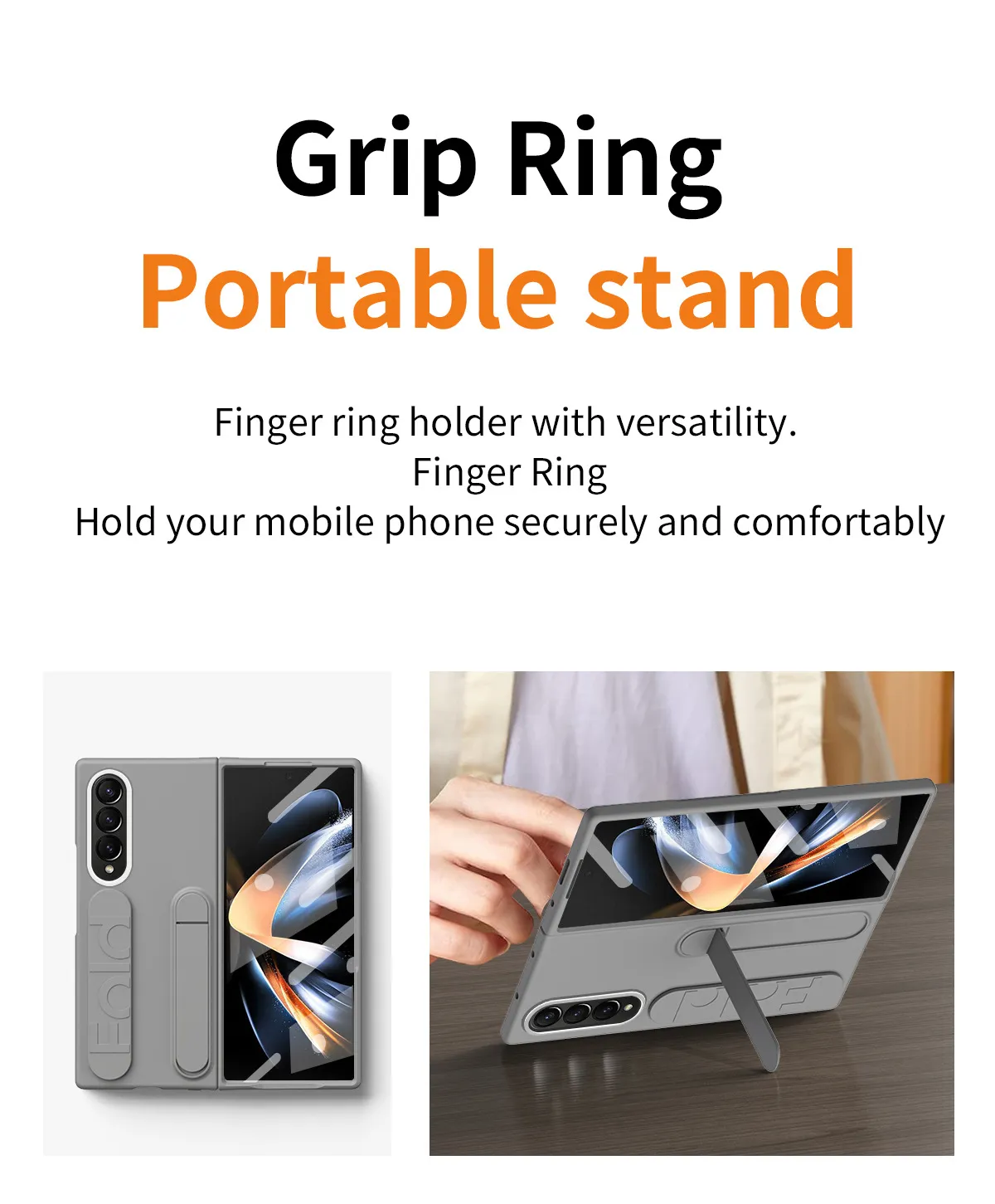 Compatible with Samsung Zfold 5 phone case, FOLD4 folding official vertical wrist strap case, integrated anti-drop protective case.