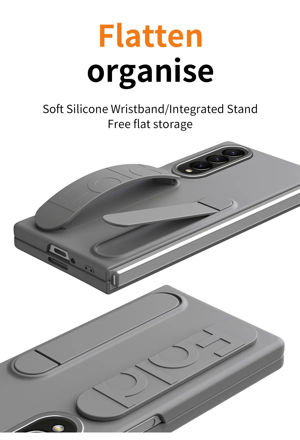 Compatible with Samsung Zfold 5 phone case, FOLD4 folding official vertical wrist strap case, integrated anti-drop protective case.