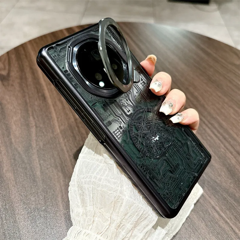 Honor MagicV3 Phone Case, MagicV3 Mechanical Legend Ultra-thin Full Coverage Hinge Drop-proof Protective Leather Case
