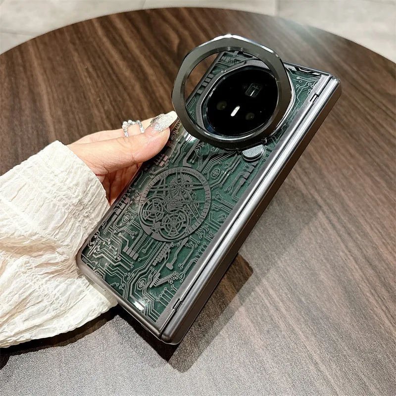 Honor MagicV3 Phone Case, MagicV3 Mechanical Legend Ultra-thin Full Coverage Hinge Drop-proof Protective Leather Case