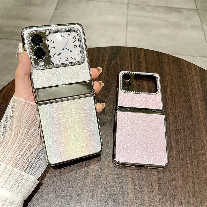 Compatible Huawei Nova Flip phone case, Nova Flip foldable screen ultra-thin vegan leather hinge full-coverage shockproof case