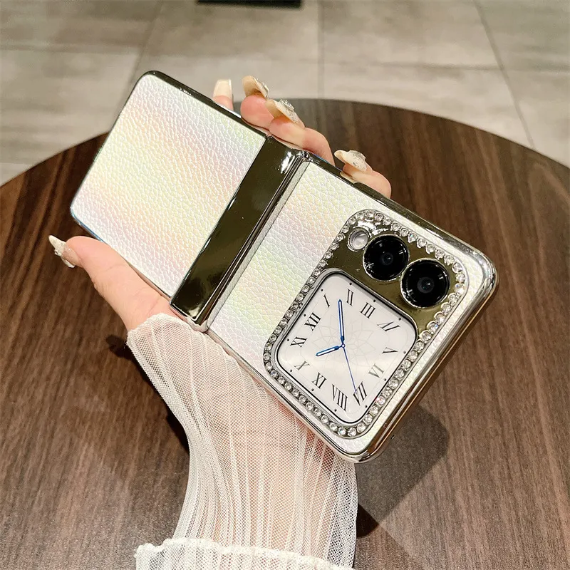 Compatible Huawei Nova Flip phone case, Nova Flip foldable screen ultra-thin vegan leather hinge full-coverage shockproof case