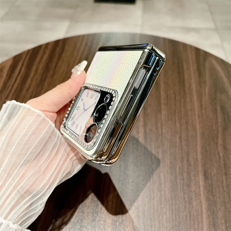 Compatible Huawei Nova Flip phone case, Nova Flip foldable screen ultra-thin vegan leather hinge full-coverage shockproof case