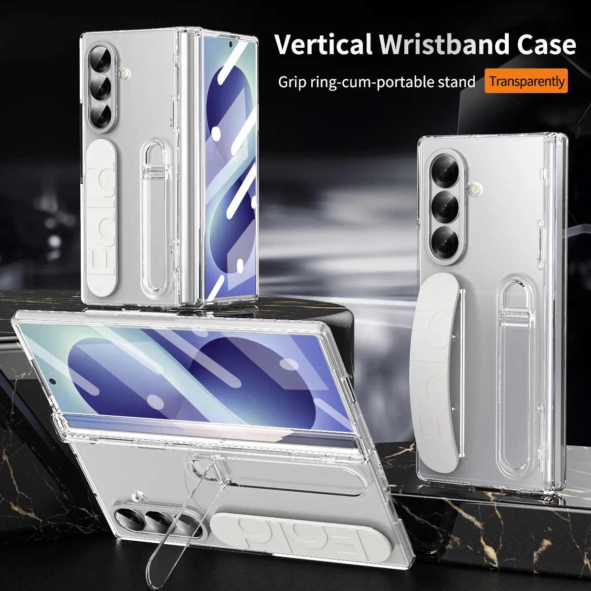 Compatible with Samsung Zfold 8 Ultra phone case, FOLD8 official wrist strap, pen slot hinge, and shockproof case.
