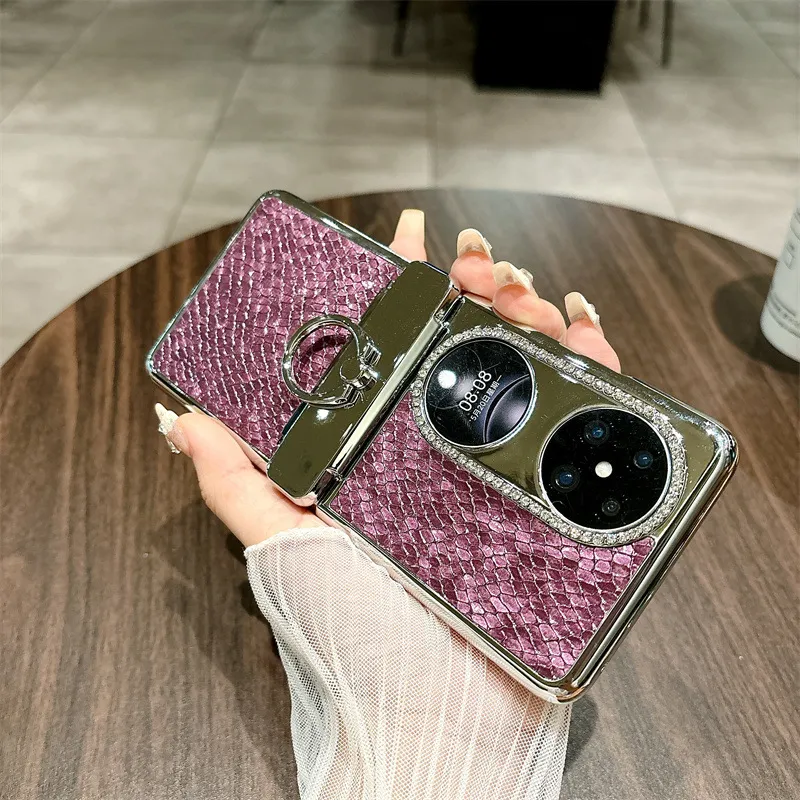 Huawei Pocket 2 Phone Case, Treasure Box 2 Foldable Screen Protective Leather Case, Bulgari Full Coverage, Drop-Proof and Suitable