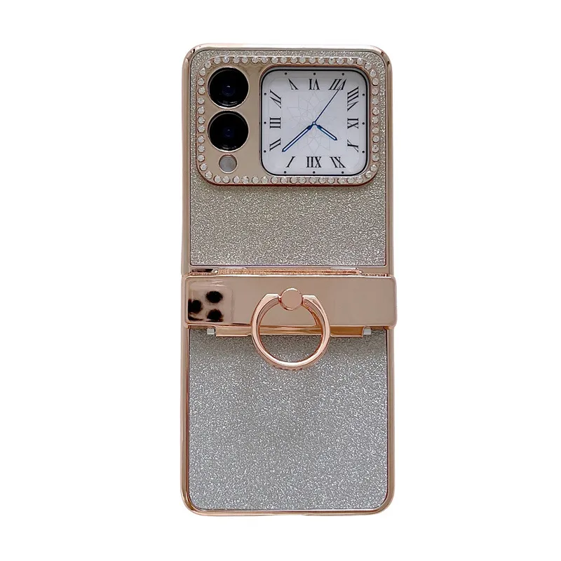 Compatible Huawei Nova Flip phone case, NovaFlip foldable screen glitter ring hinge drop-proof protective case