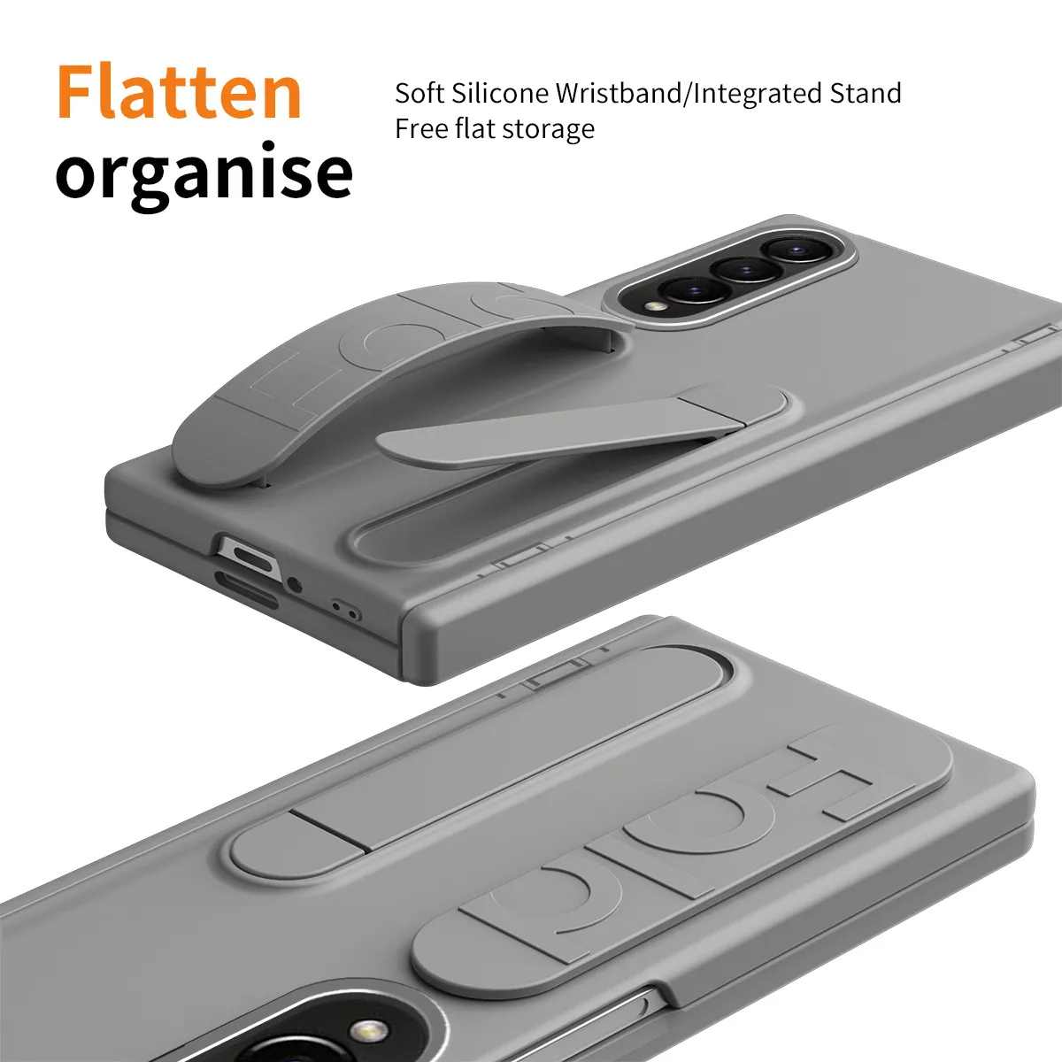Compatible with Samsung Zfold4 phone case FOLD3 folding official wrist strap stand hinge case film integrated protective case