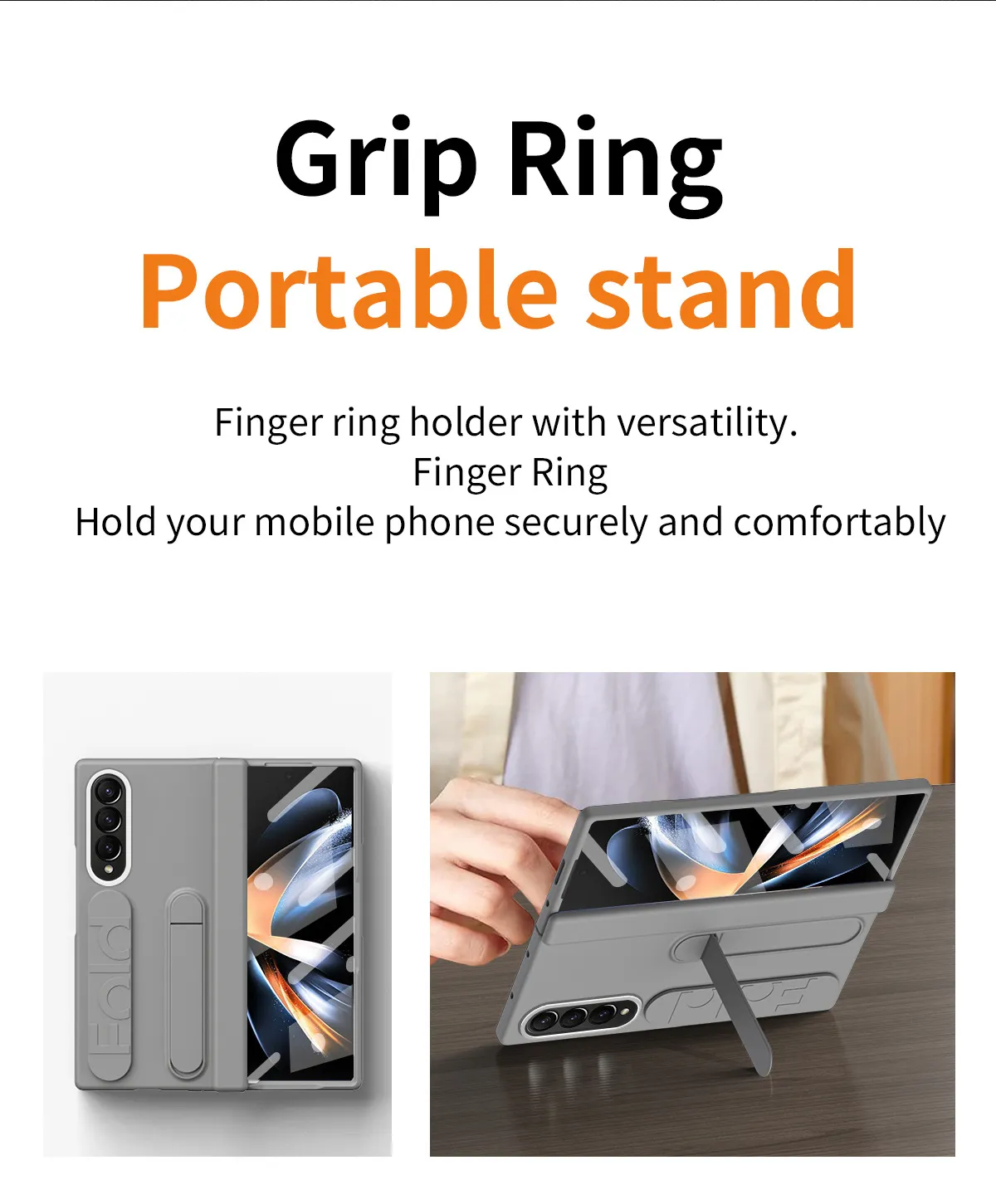 Compatible with Samsung Zfold4 phone case FOLD3 folding official wrist strap stand hinge case film integrated protective case