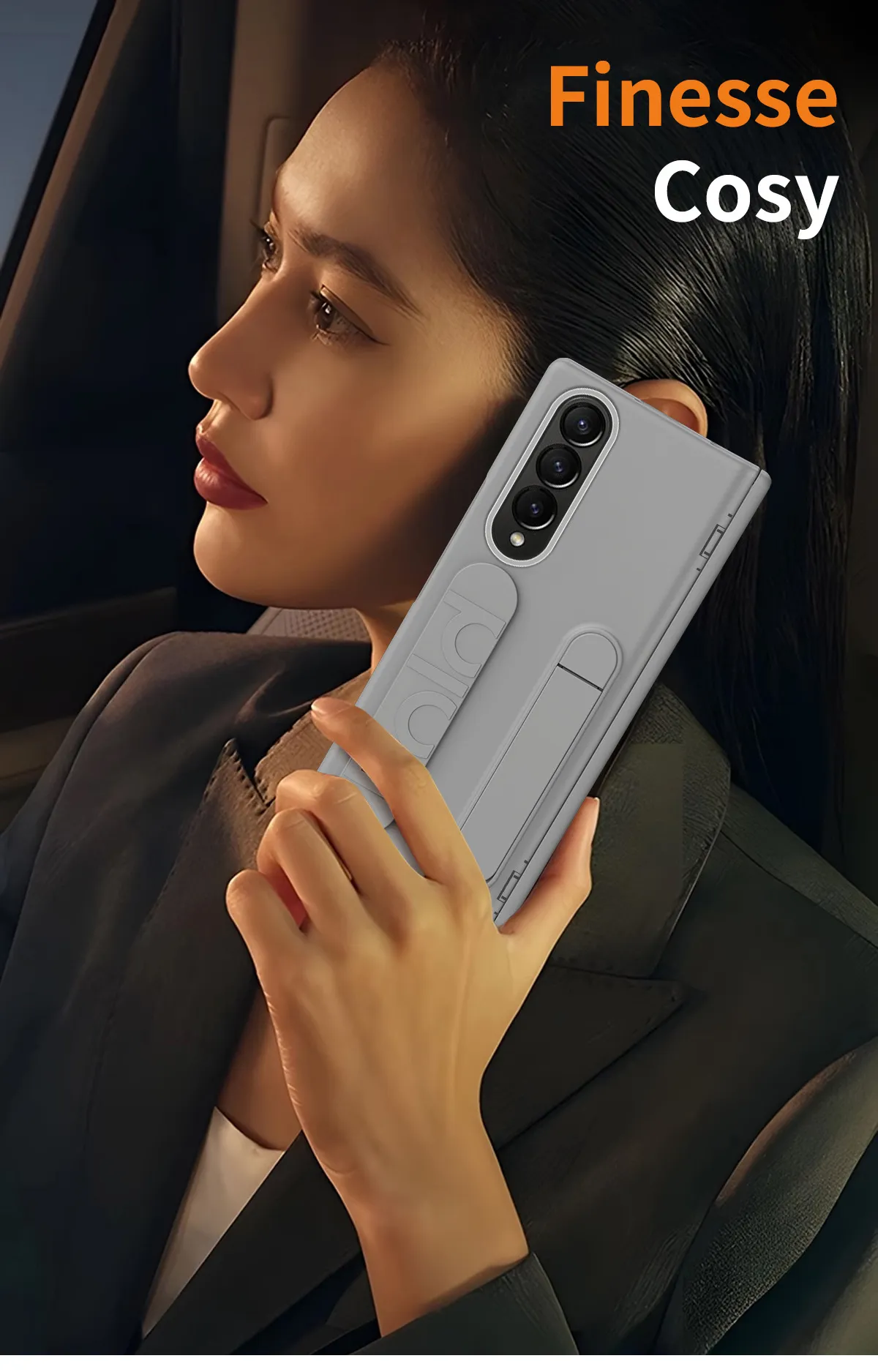Compatible with Samsung Zfold4 phone case FOLD3 folding official wrist strap stand hinge case film integrated protective case