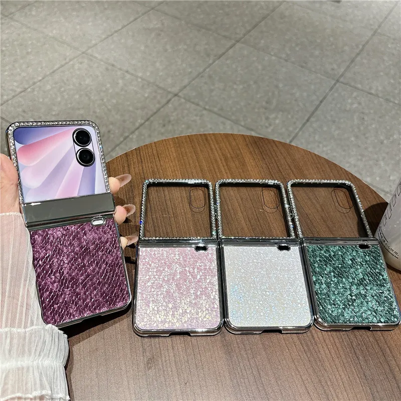 Compatible with Honor Magic V Flip2 phone case, foldable screen, luxury electroplated vegan leather, full-coverage drop protection case