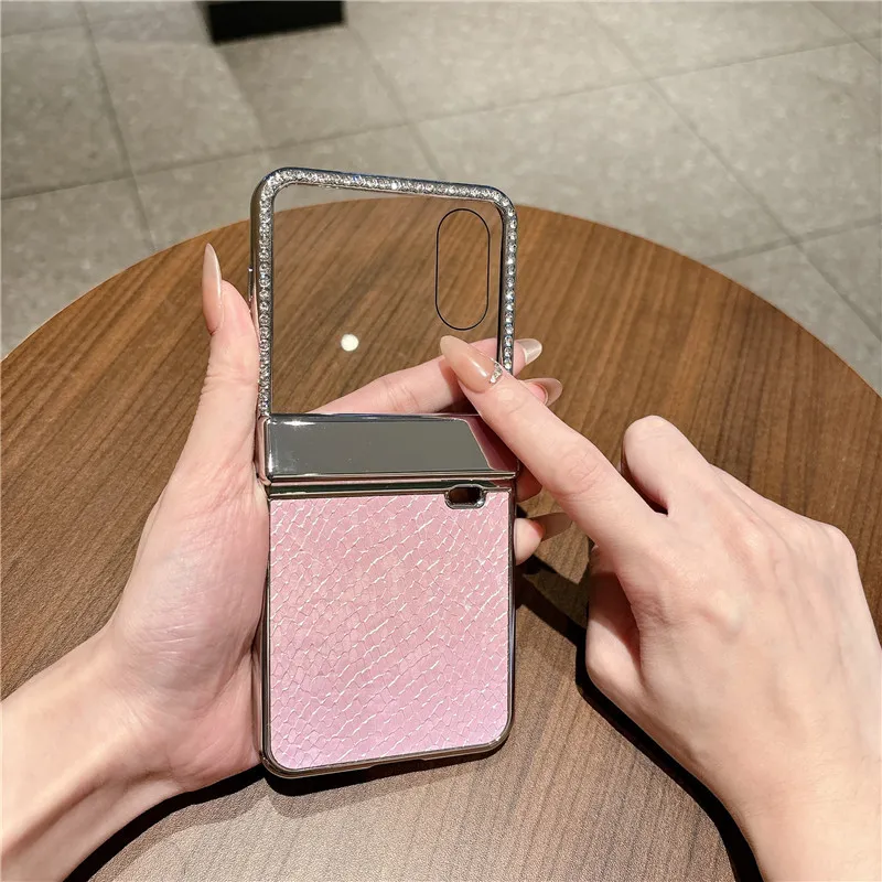 Compatible with Honor Magic V Flip2 phone case, foldable screen, luxury electroplated vegan leather, full-coverage drop protection case