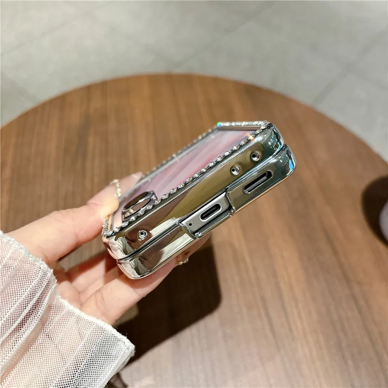 Compatible with Honor Magic V Flip2 phone case, foldable screen, luxury electroplated vegan leather, full-coverage drop protection case