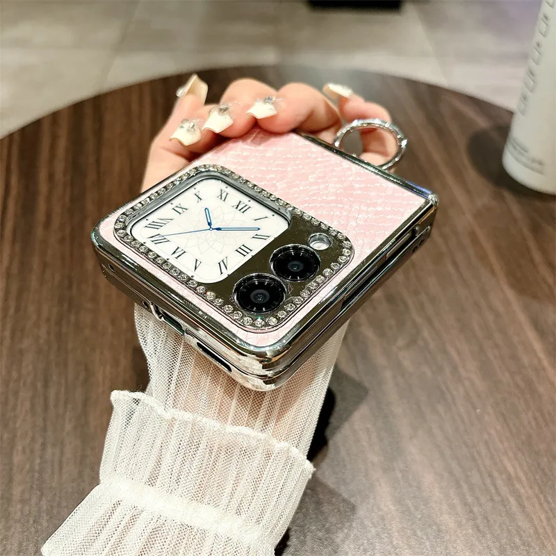 Compatible Huawei Nova Flip phone case, Nova Flip foldable screen luxury ring hinge full-coverage shockproof case