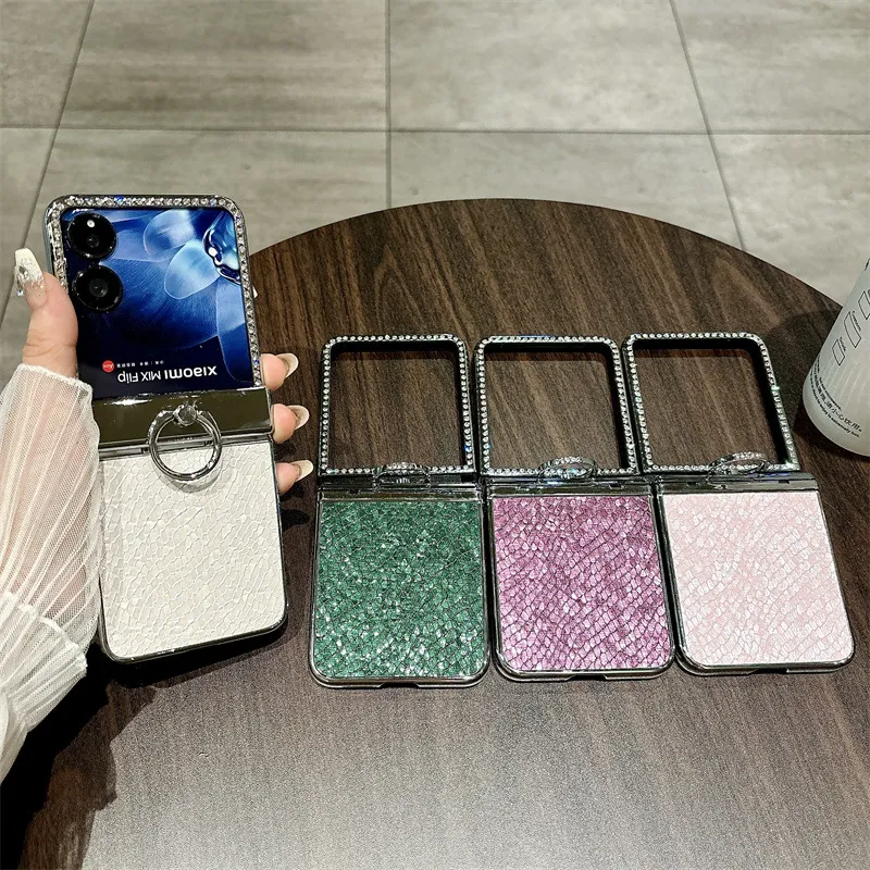 Compatible with Xiaomi MIX Flip phone case, mixflip folding ring holder, full-coverage hinge, drop-proof protective case